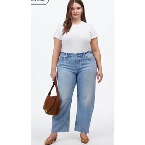 Madewell The Plus Darted Barrel-Leg Jean in Edmonson Wash Size 16W